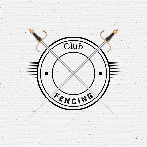 Fencing badges logos and labels for any use — Stock Vector