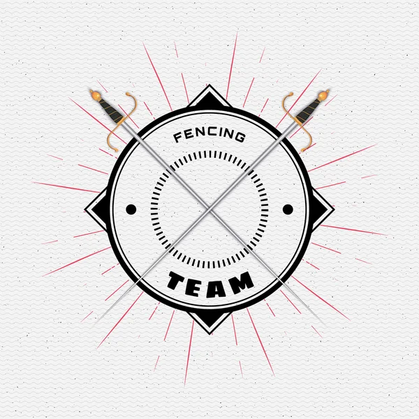 Fencing badges logos and labels for any use — Stock Vector