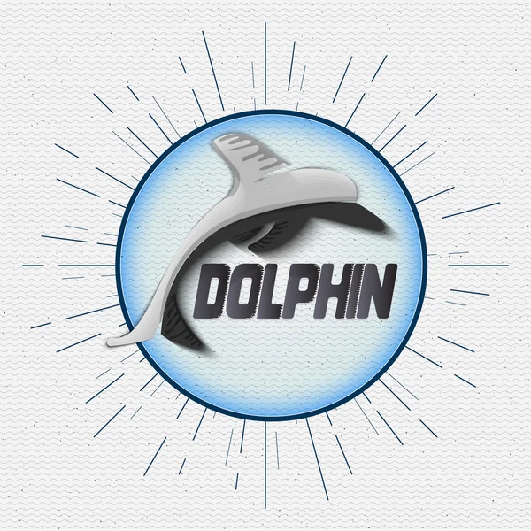 Logos et étiquettes des badges dauphins pour toute utilisation — Image vectorielle