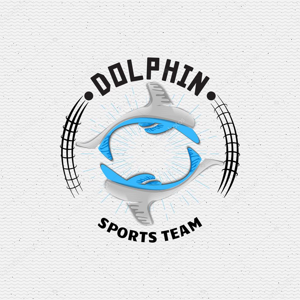 Dolphin badges logos and labels It can be used for product design, team name, and clubs