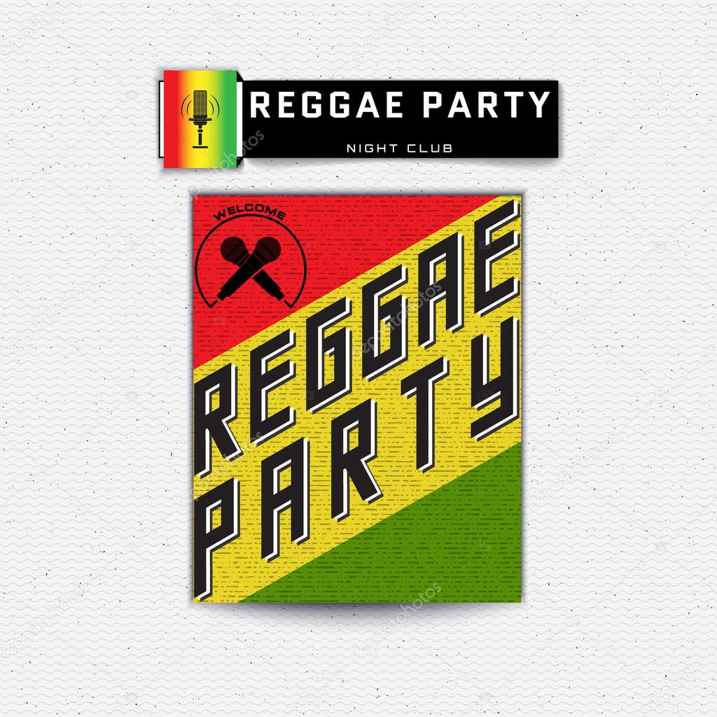 Reggae party insignia  and labels can be used for design, invitations, flyers, banners Site