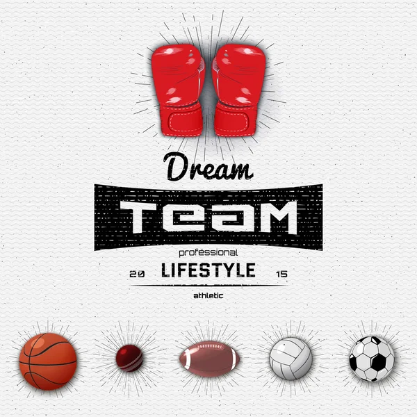 Insignes et étiquettes Dream Team pour tout usage — Image vectorielle