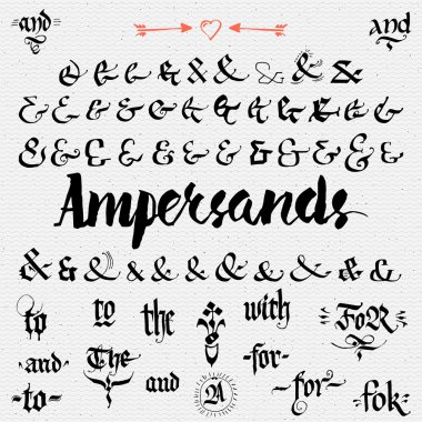 Ve işaretleri el çekilmiş ve catchwords