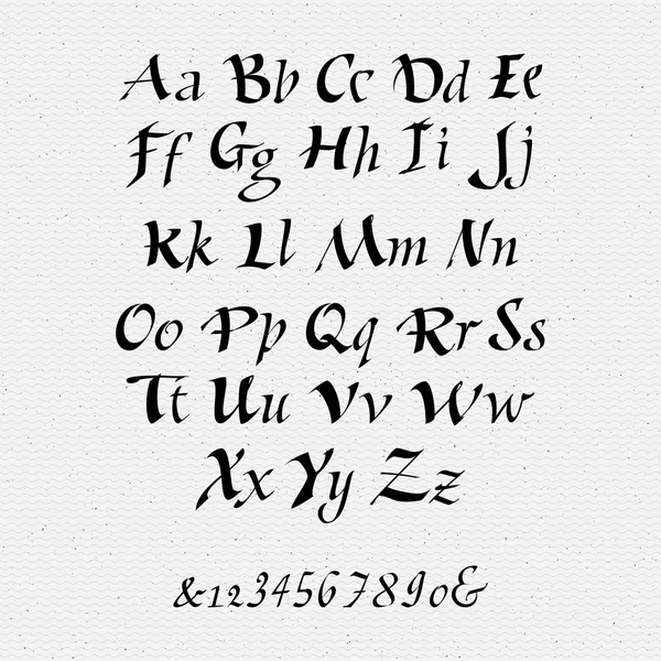 Sentencia pluma escritura Letras fuente manuscrita alfabeto caligráfico — Archivo Imágenes Vectoriales