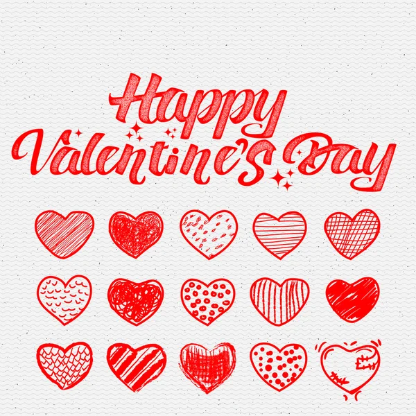 Happy valentines day lettering options — Stock Vector