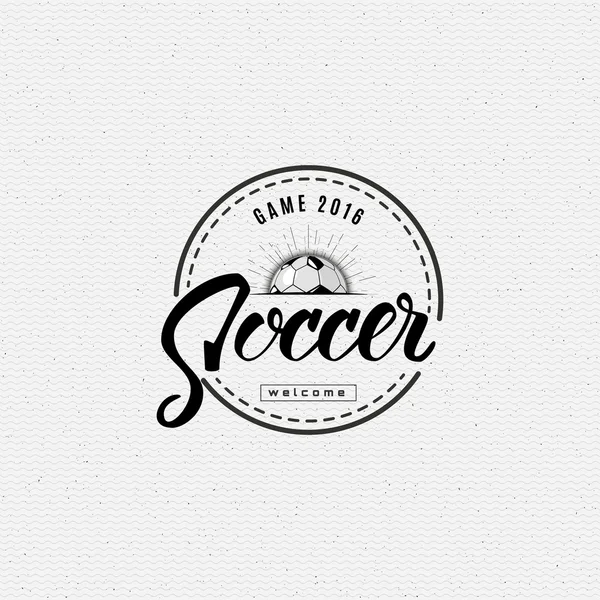 Fútbol, Fútbol Letras manuales y etiquetas para cualquier uso — Archivo Imágenes Vectoriales