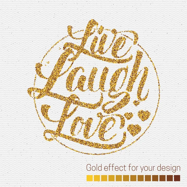 Live lachen Liebe Hand Schriftzug Zitat — Stockvektor