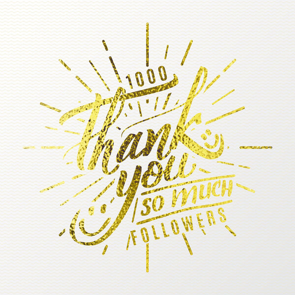 Thank you so much - Calligraphic phrase written in gold