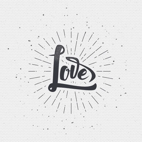 Word love badge lettering of emblem can be used to design greeting cards, posters, magazines invitation wedding — Stockový vektor