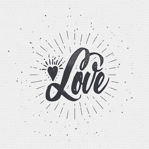 Word love badge lettering of emblem can be used to design greeting cards, posters, magazines invitation wedding — Stockový vektor