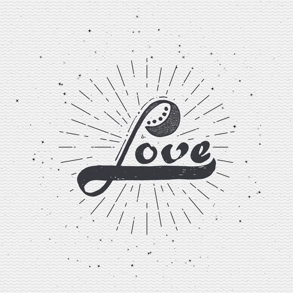 Word love badge lettering of emblem can be used to design greeting cards, posters, magazines invitation wedding — Stockvector