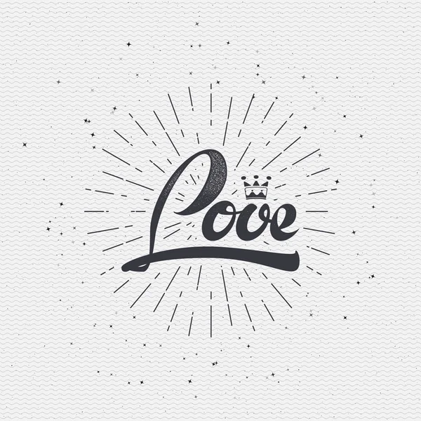 Word love badge lettering of emblem can be used to design greeting cards, posters, magazines invitation wedding — Stockový vektor