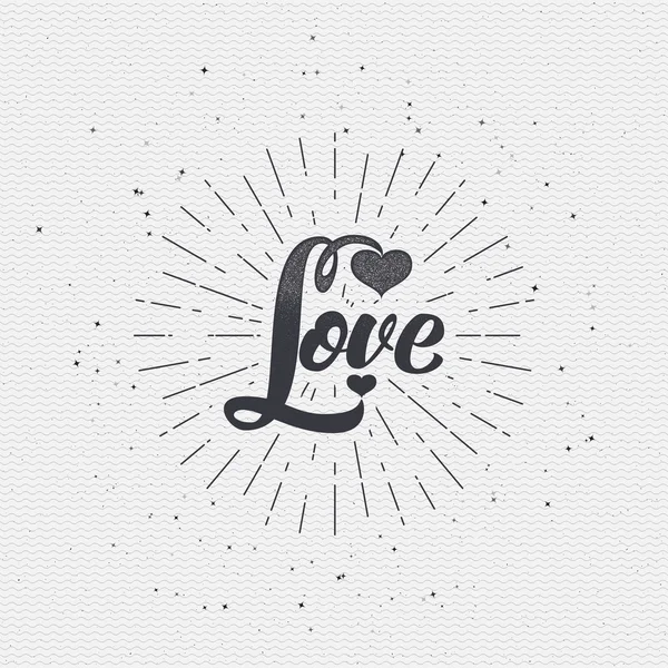 Word love badge lettering of emblem can be used to design greeting cards, posters, magazines invitation wedding — Stock vektor