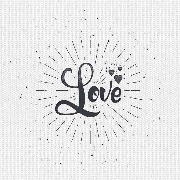 Word love badge lettering of emblem can be used to design greeting cards, posters, magazines invitation wedding — Stok Vektör