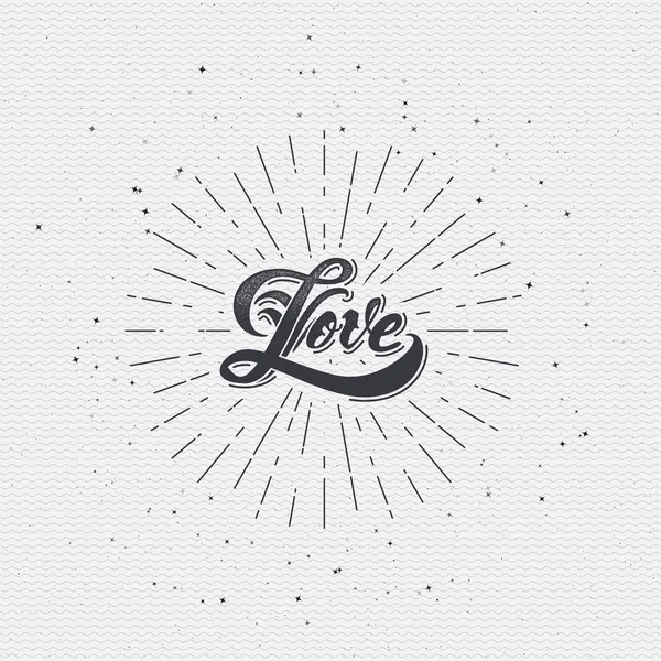 Word love badge lettering of emblem can be used to design greeting cards, posters, magazines invitation wedding — 스톡 벡터