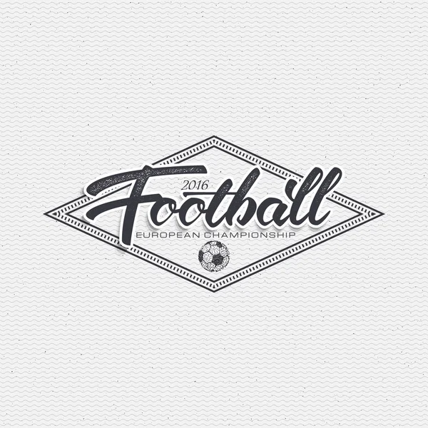 Voetbal, voetbaltoernooi, championship, league Hand belettering badges etiketten kan worden gebruikt voor ontwerp, presentaties, brochures, flyers, sportartikelen, huisstijl, verkoop — Stockvector