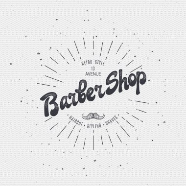 Kuaför etiket etiket el yazı rozet, tabela broşürler sunumları tasarlamak için kullanılabilir