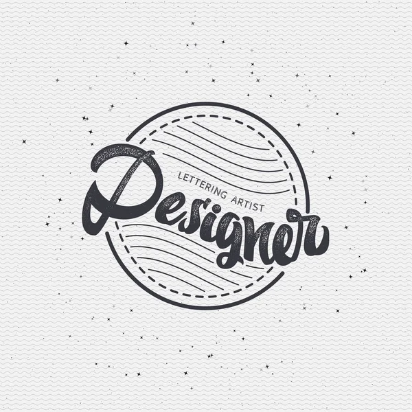 Designer - Insignia sticker kan worden gebruikt als een afgewerkte logo of ontwerp, huisstijl presentatie — Stockvector