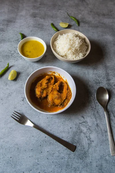 Rohu Fisch Masala Oder Curry Eine Indische Delikatesse Der Regel — Stockfoto