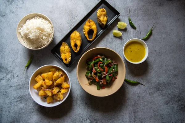 Indian Lunch Food Ingredients Background Use Selective Focus — Stock Photo, Image