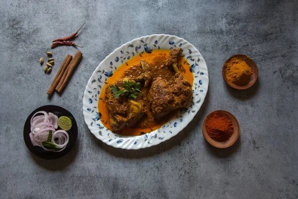 Beliebte Indische Mughul Gericht Chicken Chap Mit Großen Stücken Hühnerfleisch — Stockfoto