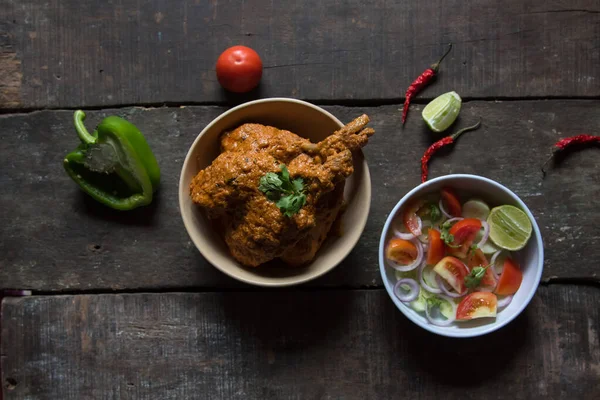 Nordindische Delikatesse Murg Makhani Oder Butterhuhn Zubereitet Mit Hühnerbrust Zwiebeln — Stockfoto