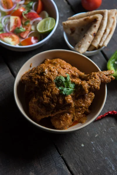 Nordindische Delikatesse Murg Makhani Oder Butterhuhn Mit Hühnerbrust Zwiebeln Knoblauch — Stockfoto