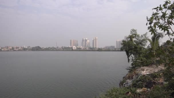 Kilátás Víztestek Város Kolkata Nyugat Bengál — Stock videók
