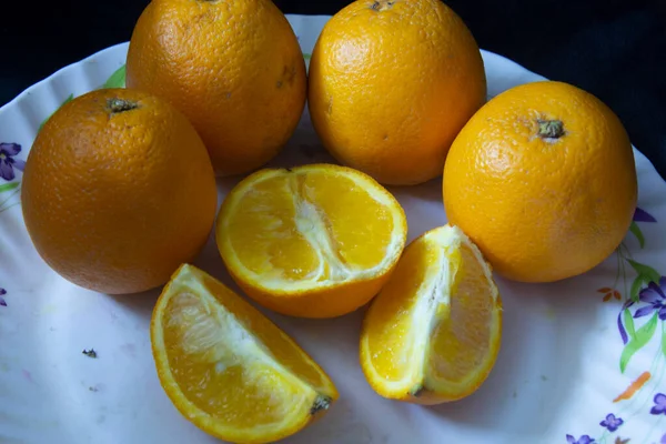 Pomeranč Plod Různých Druhů Citrusů Čeledi Rutaceae — Stock fotografie