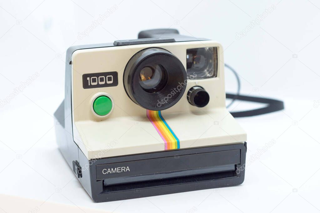 instant camera with white background