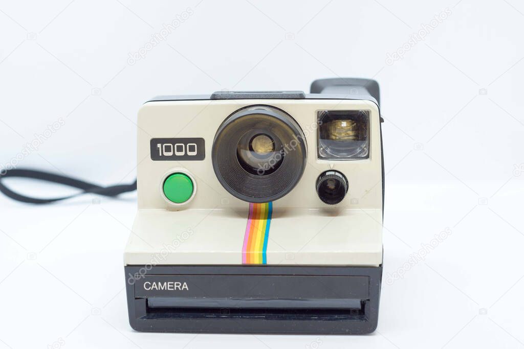 instant camera with white background