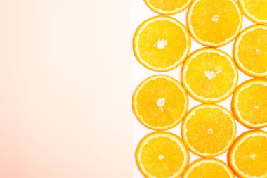 Turuncu meyve desenli kompozisyon. Yaz sağlıklı gıda geçmişi.