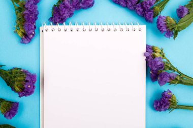 Çiçek kompozisyonu & Kağıt arkaplanda çiçek açan güzel çiçekler