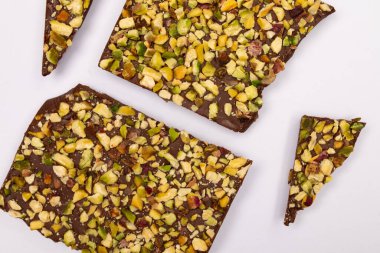 Lezzetli çikolatalı üst görünüm kompozisyon veya arka plan