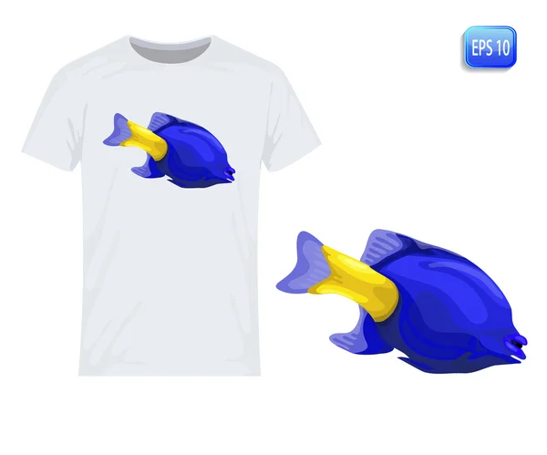 Tropische Fische.. Vektor-Design für den Druck auf T-Shirt — Stockvektor