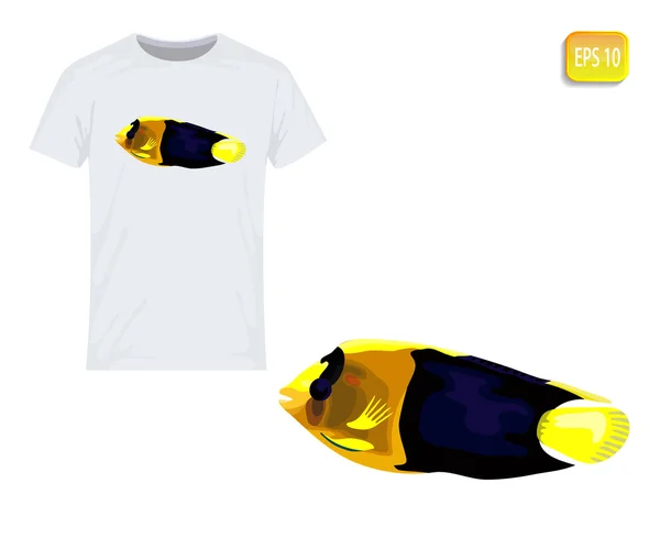 열 대 물고기... T-셔츠에 인쇄에 대 한 벡터 디자인 — 스톡 벡터
