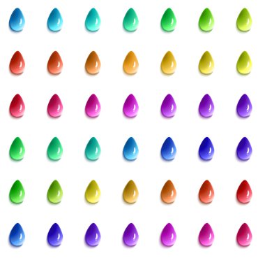 Desen renkli 3d su damlaları ile