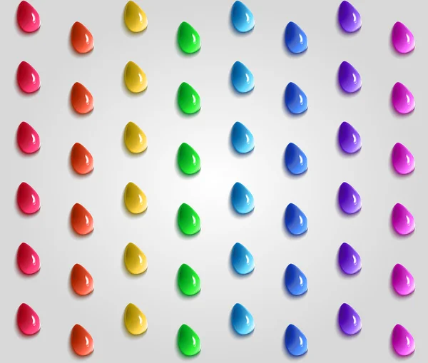 Μοτίβο με χρωματιστό νερό 3d σταγόνες — Διανυσματικό Αρχείο