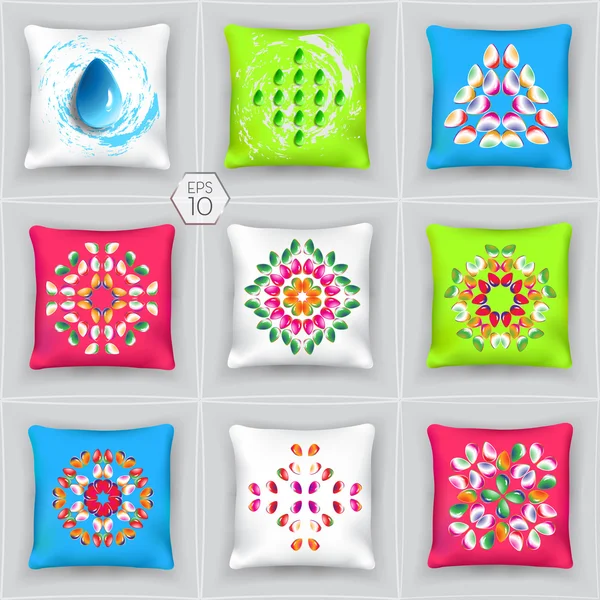 Set-of-Realistic-3D-Pillows-01 — Wektor stockowy
