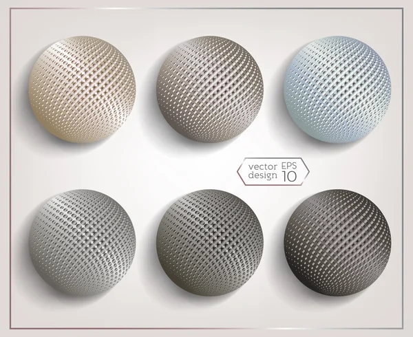 A-set-of-3D-spheres-with-halftone-Effect-01 — Vettoriale Stock