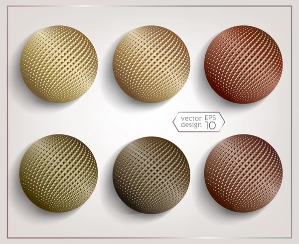 A-set-of-3D-Spheres-with-Halftone-effect-02 — Stockvector