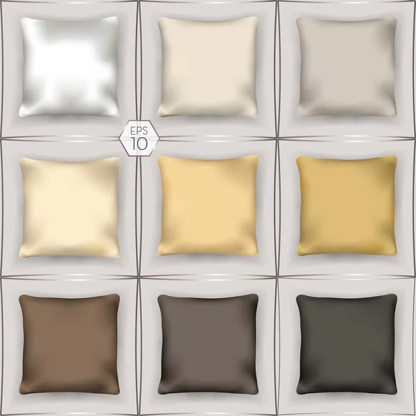 3d-set-de-seda-travesseiros-01 — Vetor de Stock