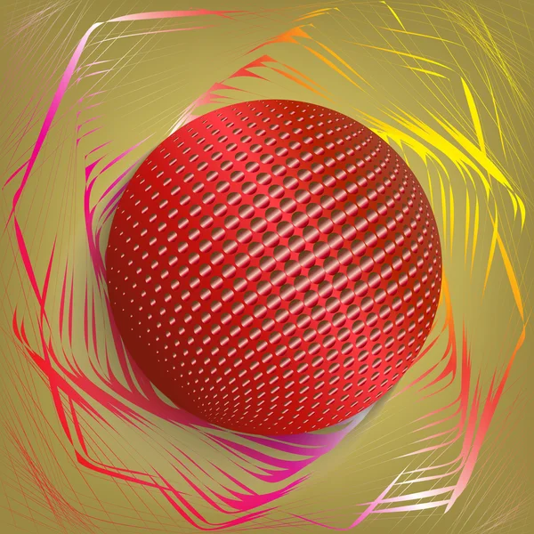 3D-Sphere-with-Halftone-effect-on-a-bokeh-Fog-background-06 — Stockvector