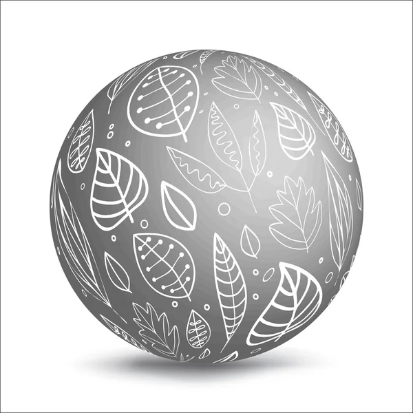 3D-Illustration-Globe-with-stylized-Leaves — Wektor stockowy