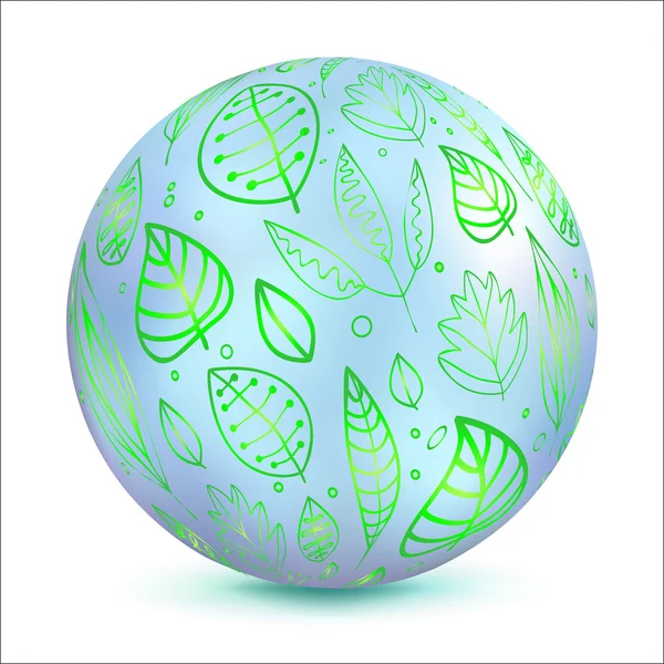 3d-illustration-globe-with-stylized-leaves — 图库矢量图片