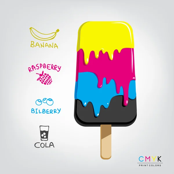 Helado-color-CMYK-modelo — Vector de stock