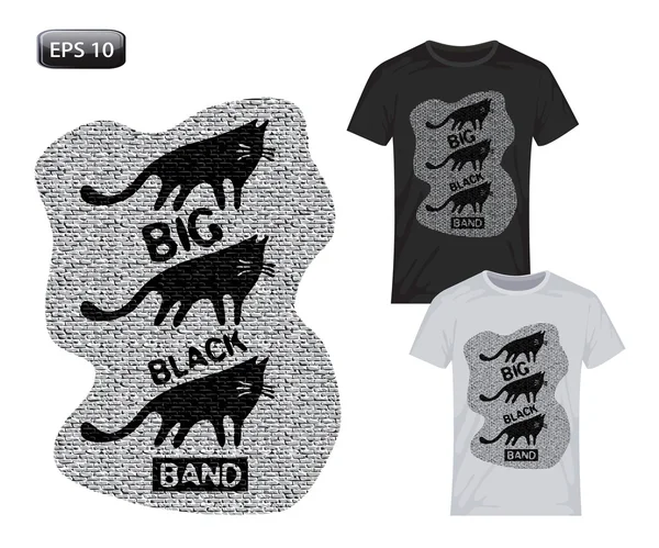 Invasion-of-the-black-cats.-Vector-design-for-printing-on-T-shirts — Διανυσματικό Αρχείο