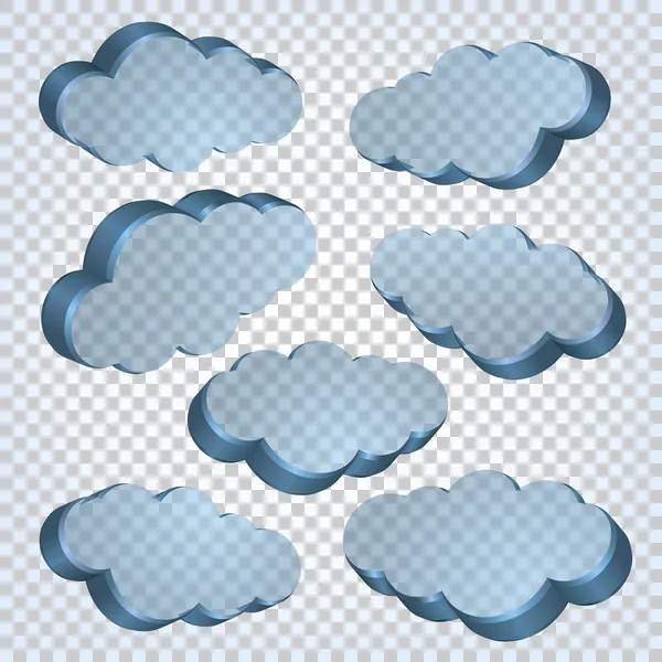 Cloud-storage.-Icons-with-space-for-your-text — Stok Vektör