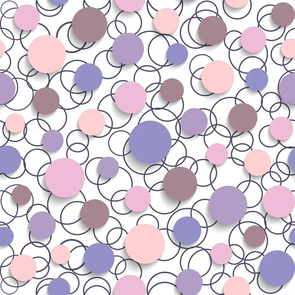 Abstract-Seamless-Pattern-with-Colored-Circles-and-soft-Shadow — Stockový vektor