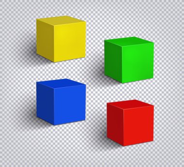 Set-of-multicolored-Blank-Cubes-on-a-Checkered-Background